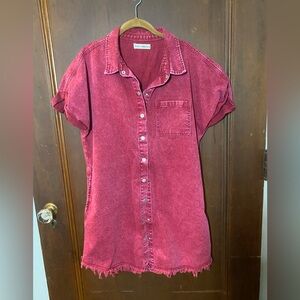 Luvamia  Red Jean Mini Dress